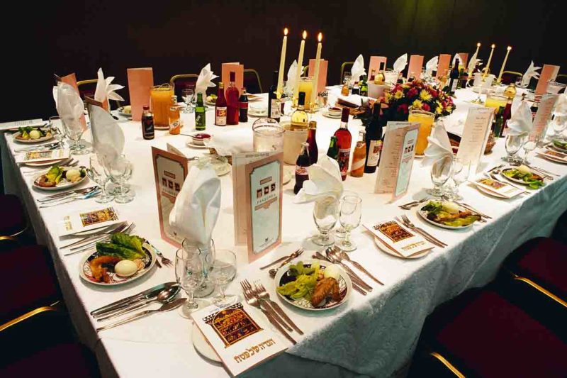 Passover Seder table