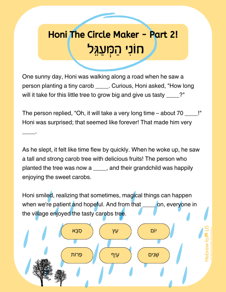 From Roots to Fruits Tu Bishvat for Kids Hebrew for