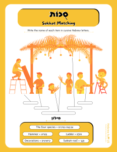 Sukkot Gematria worksheet