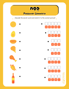 Passover Gematria Worksheet